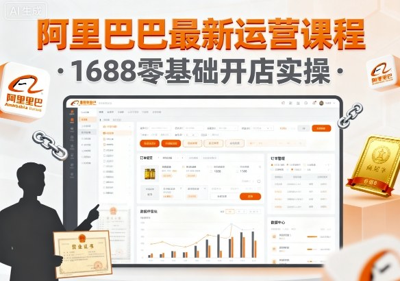阿里巴巴最新运营课程，1688零基础开店实操网创-网赚-兼职-副业天辰网创