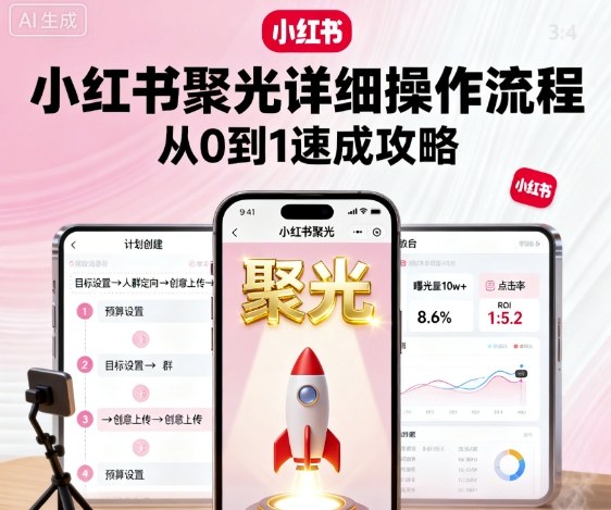 小红书聚光详细操作流程，小红书聚光从0到1速成攻略网创-网赚-兼职-副业天辰网创