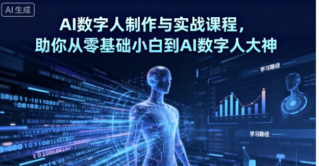 AI数字人制作与实战课程，助你从零基础小白到AI数字人大神网创-网赚-兼职-副业天辰网创