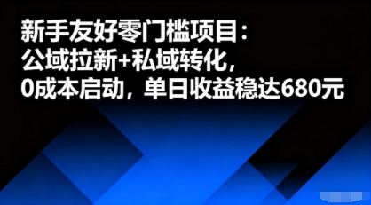 新手友好零门槛项目：公域拉新+私域转化，0成本启动，单日收益稳达6张网创-网赚-兼职-副业天辰网创