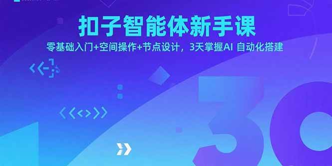 （15914期）扣子智能体新手课，零基础入门+空间操作+节点设计，3天掌握AI自动化搭建网创-网赚-兼职-副业天辰网创