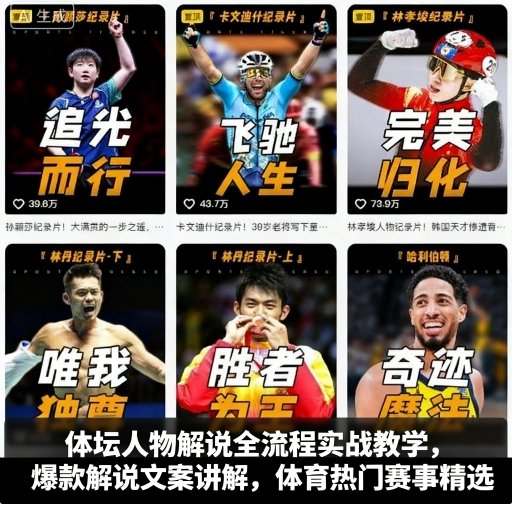 体坛人物解说全流程实战教学，爆款解说文案讲解，体育热门赛事精选网创-网赚-兼职-副业天辰网创