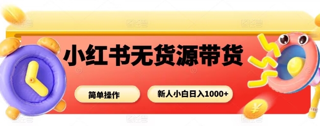 小红书无货源带货项目，简单无脑，新人小白日入多张网创-网赚-兼职-副业天辰网创