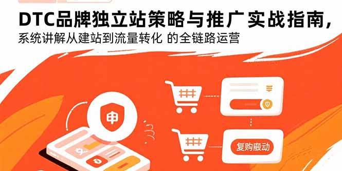 （15818期）DTC品牌独立站策略与推广实战指南，系统讲解从建站到流量转化的全链路运营网创-网赚-兼职-副业天辰网创