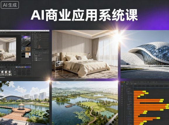 AI商业应用系统课，室内-软装-建筑-景观，智能设计+效果图+动画画实战网创-网赚-兼职-副业天辰网创