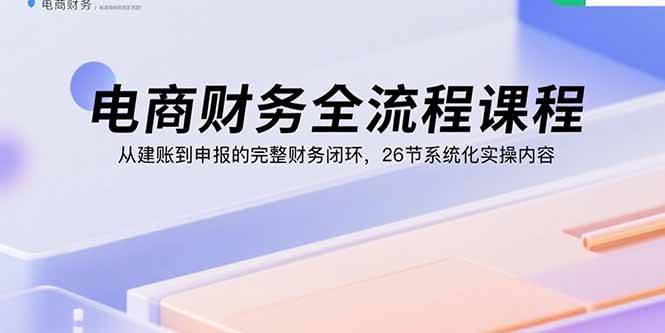 （15893期）电商财务全流程课程：从建账到申报的完整财务闭环，26节系统化实操内容网创-网赚-兼职-副业天辰网创