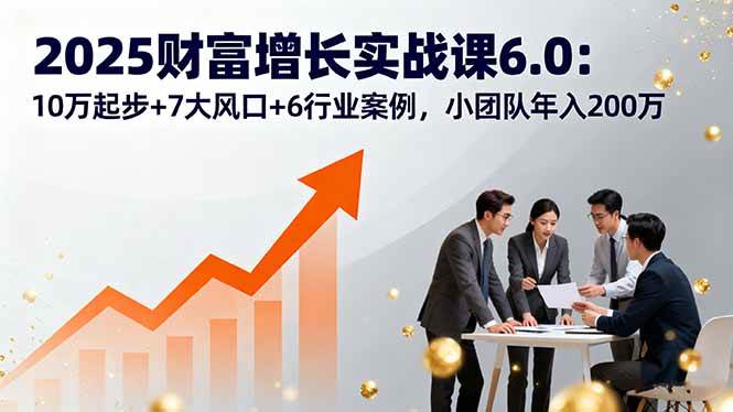 （16004期）2025财富增长实战课6.0：10万起步+7大风口+6行业案例，小团队年入200万网创-网赚-兼职-副业天辰网创