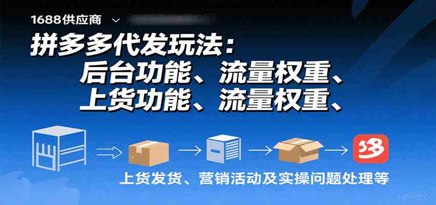 拼多多代发玩法：后台功能、流量权重、上货发货、营销活动及实操问题处理等网创-网赚-兼职-副业天辰网创