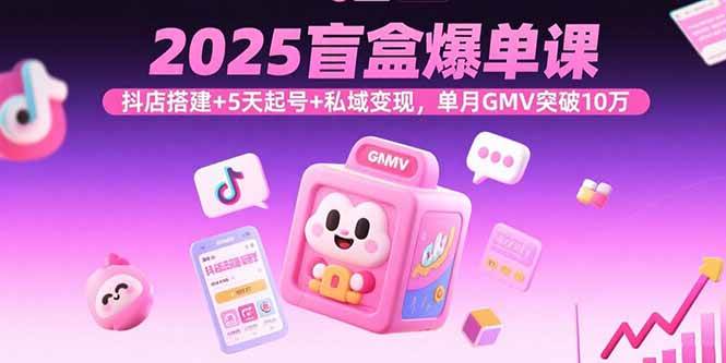 （15922期）2025盲盒爆单课，抖店搭建+5天起号+私域变现，单月GMV突破10万网创-网赚-兼职-副业天辰网创