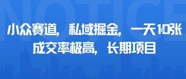 小众赛道，私域掘金，一天多张，成交率极高，长期项目网创-网赚-兼职-副业天辰网创