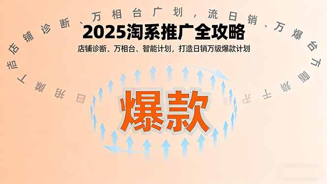 （16067期）2025淘系推广全攻略，店铺诊断、万相台、智能计划，打造日销万级爆款计划网创-网赚-兼职-副业天辰网创