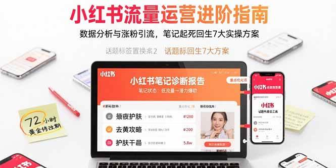 （15827期）小红书流量运营进阶指南，数据分析与涨粉引流，笔记起死回生7大实操方案网创-网赚-兼职-副业天辰网创