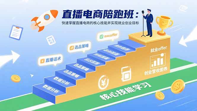 （15900期）直播电商陪跑班：快速掌握直播电商的核心技能并实现就业/创业目标网创-网赚-兼职-副业天辰网创