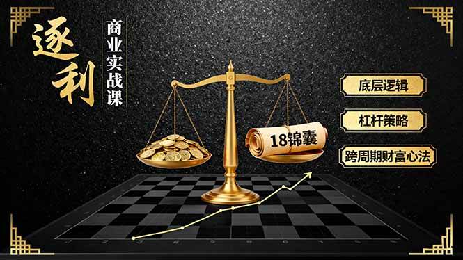 （16046期）《逐 利》商业实战课，底层逻辑、杠杆策略、18锦囊，跨周期财富心法网创-网赚-兼职-副业天辰网创