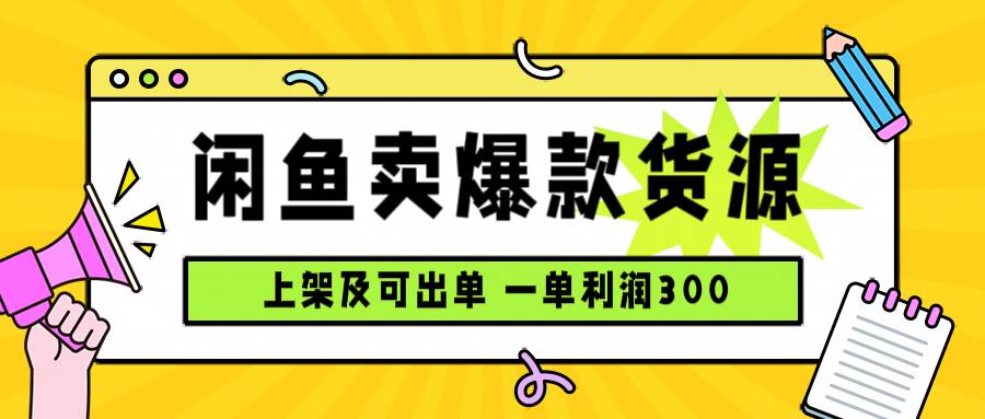 （15977期）闲鱼卖爆款货源，每天利润1000，上架即出单网创-网赚-兼职-副业天辰网创