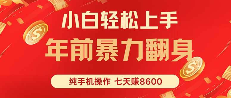 （16080期）七天狂赚8600，小白纯手机操作，日入1000+网创-网赚-兼职-副业天辰网创