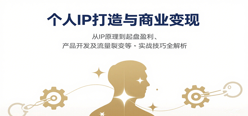 个人IP打造与商业变现，从IP原理到起盘盈利、产品开发及流量裂变等实战技巧全解析网创-网赚-兼职-副业天辰网创