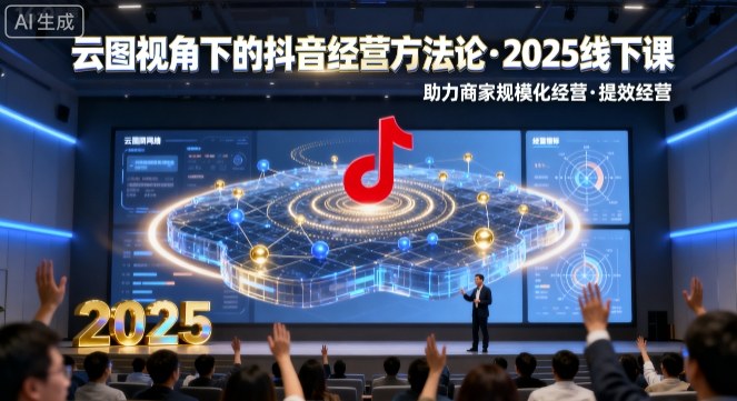 云图视角下的抖音经营方法论，2025线下课，助力商家规模化经营，提效经营（录音+字幕）网创-网赚-兼职-副业天辰网创