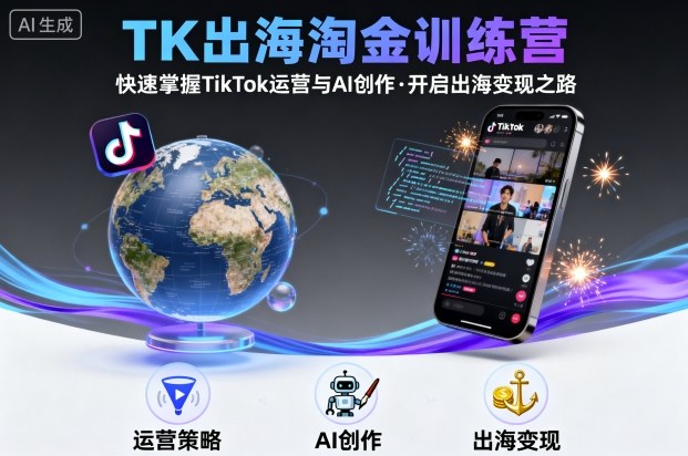 TK出海淘金训练营，助你快速掌握TikTok运营与AI创作，开启出海变现之路网创-网赚-兼职-副业天辰网创