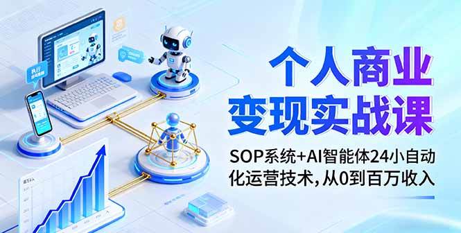 （16111期）个人商业变现实战课：SOP系统+AI智能体24小自动化运营技术，从0到百万收入网创-网赚-兼职-副业天辰网创