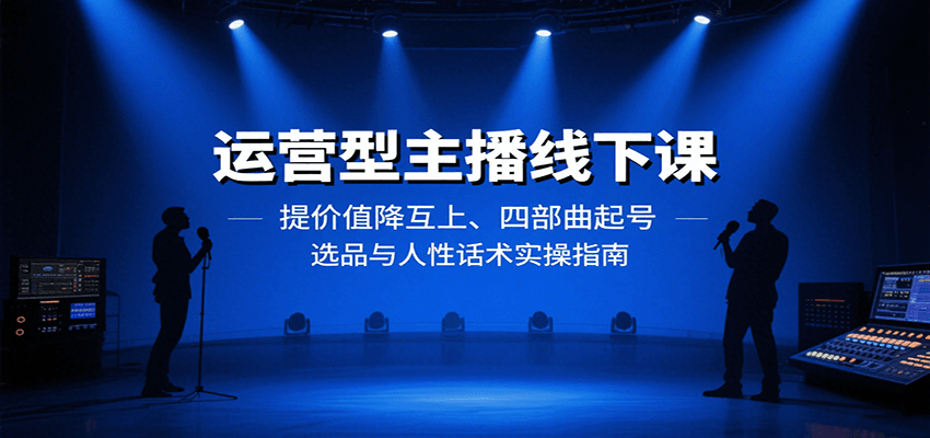 运营型主播线下课：提价值降互上、四部曲起号、选品与人性话术实操指南网创-网赚-兼职-副业天辰网创