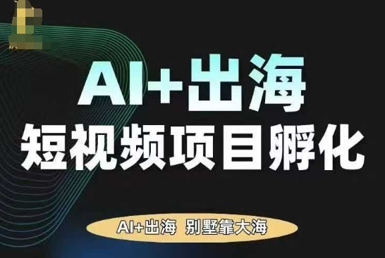 AI·TikTok AI+出海短视频项目孵化，陪你从0-1借助AI实现出海变现网创-网赚-兼职-副业天辰网创