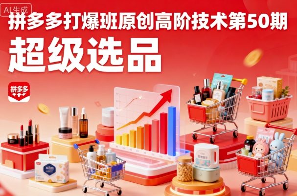 拼多多打爆班原创高阶技术第50期，超级选品网创-网赚-兼职-副业天辰网创