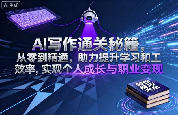 AI写作通关秘籍，从零到精通，助力提升学习和工作效率，实现个人成长与职业变现网创-网赚-兼职-副业天辰网创