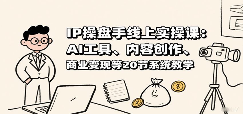 IP操盘手线上实操课：AI工具、内容创作、商业变现等20节系统教学网创-网赚-兼职-副业天辰网创