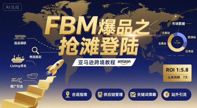 FBM爆品之抢滩登陆-亚马逊跨境教程网创-网赚-兼职-副业天辰网创