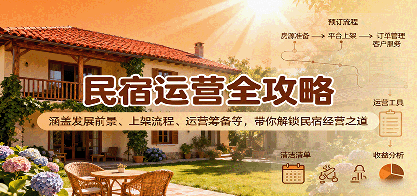 民宿运营全攻略：涵盖发展前景、上架流程、运营筹备等，带你解锁民宿经营之道网创-网赚-兼职-副业天辰网创