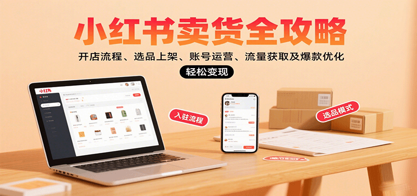小红书卖货全攻略：开店流程、选品上架、账号运营、流量获取及爆款优化，轻松变现网创-网赚-兼职-副业天辰网创