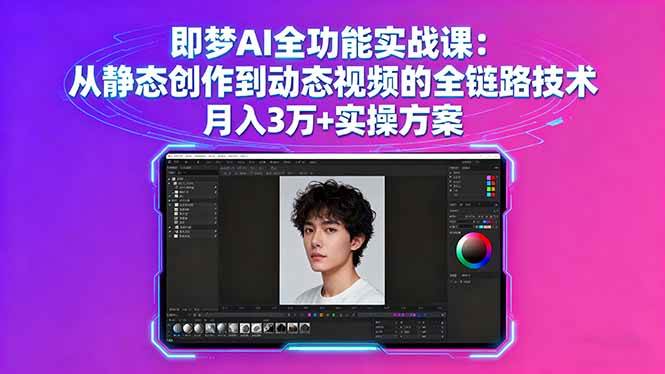 （16053期）即梦AI全功能实战课：从静态创作到动态视频的全链路技术 月入3万+实操方案网创-网赚-兼职-副业天辰网创