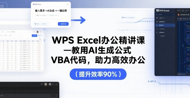 WPS Excel办公精讲课，教用 AI 生成公式，VBA 代码，助力高效办公网创-网赚-兼职-副业天辰网创