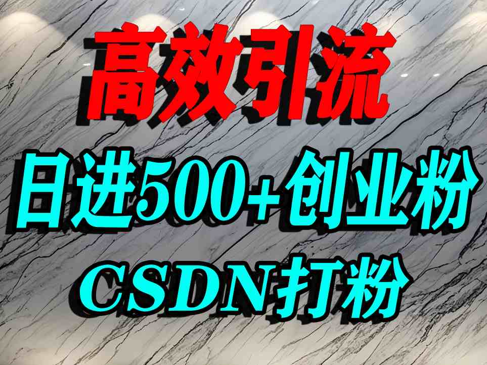 怎么打创业粉？CSDN又一个你不知道的打粉引流神秘平台，单人日引500+精准流量网创-网赚-兼职-副业天辰网创
