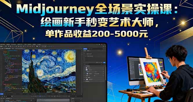 （16125期）Midjourney全场景实操课：绘画新手秒变艺术大师，单作品收益200-5000元网创-网赚-兼职-副业天辰网创